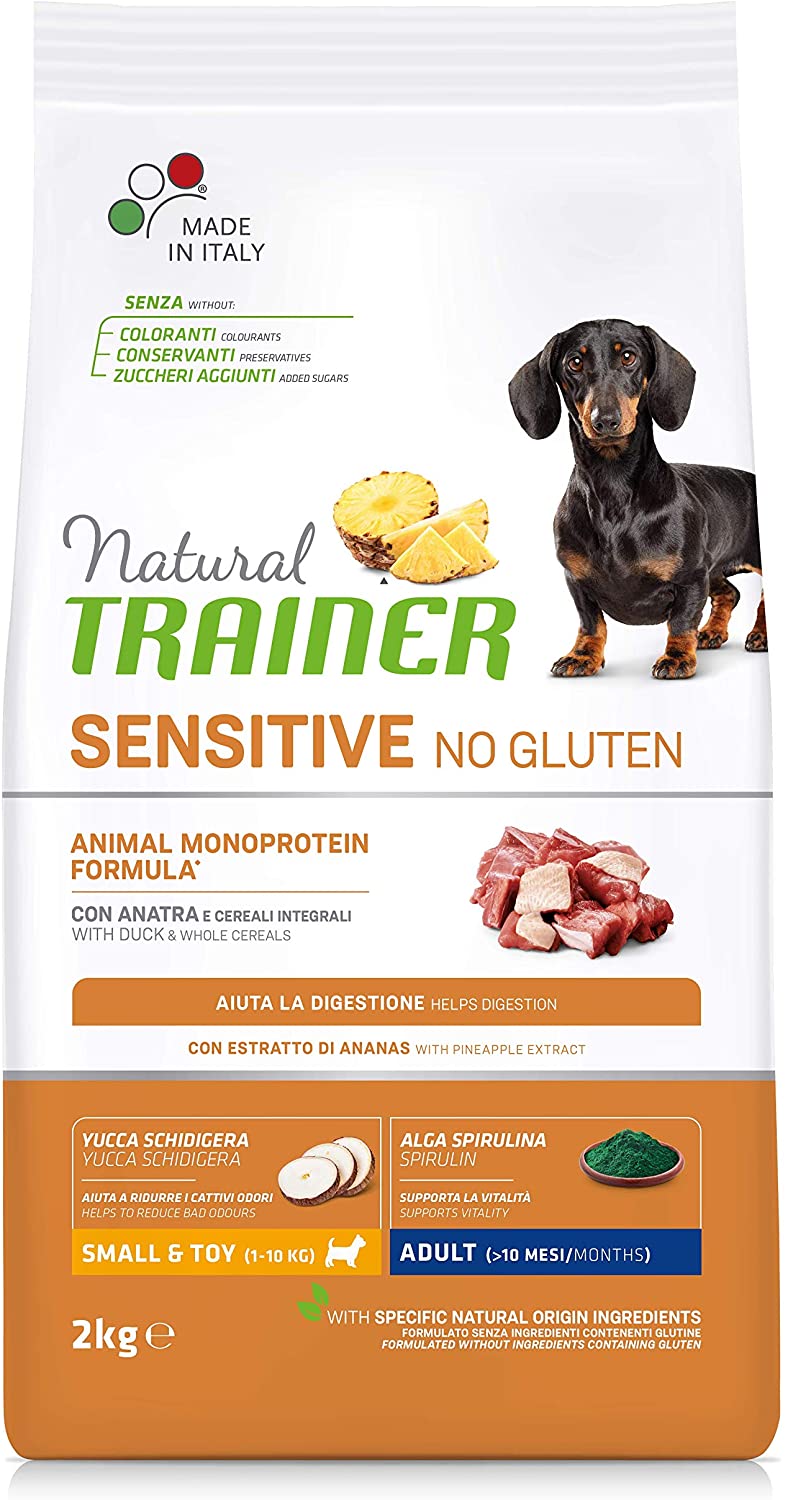 Natural Trainer Sensitive Adult Small & Toy con Agnello 2kg No Gluten - Cane Adulto Natural Trainer Sensitive Adult Small & Toy con Agnello 2kg No Gluten - Cane Adulto
